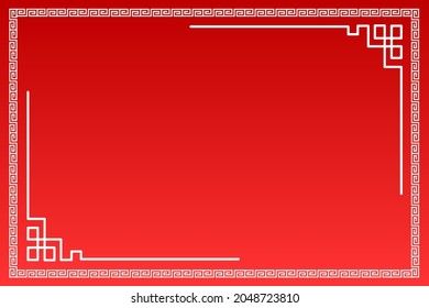 Borde de patrón chino o marco vintage chino. Fondo rojo abstracto. fondo de pantalla para el festival. ilustración vectorial