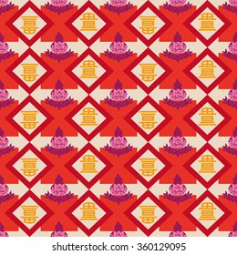 Chinese Pattern with chinese character fu, Translation: good luck; good fortune; blessing; happiness
