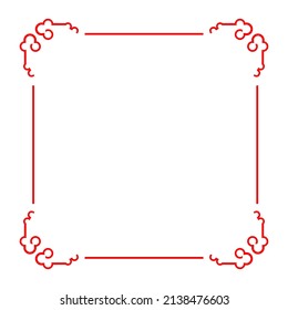Chinese pattern frame, vector border art china style on white background
