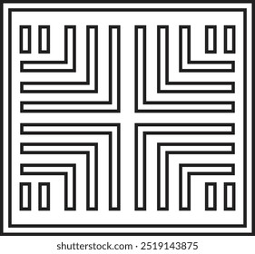Chinese Pattern Line Art Design. Flat Vector Illustration Isolated on White Background