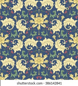 Chinese pattern with lotus flowers. Seamless vector ornaments in traditional style. National ornamental motives.