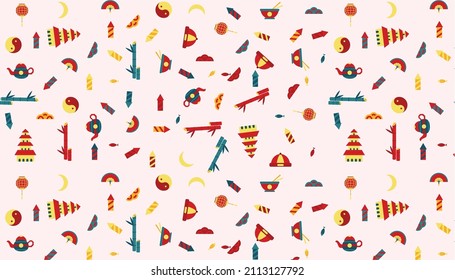 Chinese Pattern with Pagoda and more Item