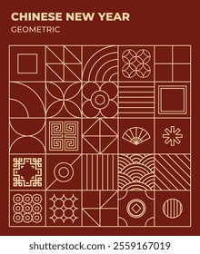 Chinese pattern seamless outline geometric styles
