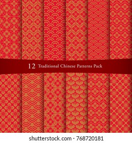 Chinese pattern set. Decorative background, come with layers.