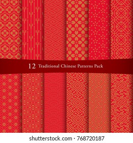 Chinese pattern set. Decorative background, come with layers.