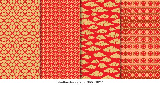 Chinese pattern set. Decorative background,illustration EPS10.