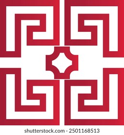 Chinesisches Mustersymbol im orientalischen Stil. Vektorgrafik einzeln auf weißem Hintergrund.