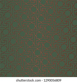 Chinese pattern vector. Asian window background template.