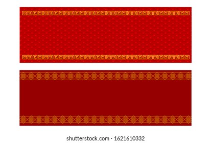 Chinese pattern vector background with two different style and red background