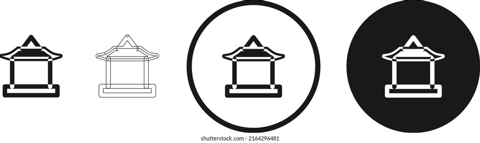 chinese pavilion icon . web icon set . icons collection flat. Simple vector illustration.
