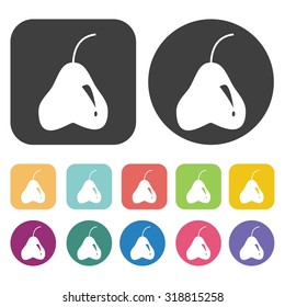 chinese pear icon set. Vector Illustration eps10
