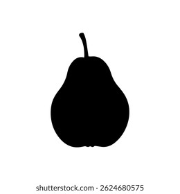 Chinese pear silhouette vector flat illustration on white background.