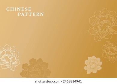 Chinese peony auspicious pattern oriental traditional style background. Chinese New Year decoration festive.