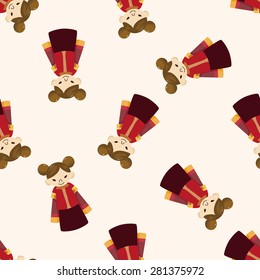 Chinese people , cartoon seamless pattern background