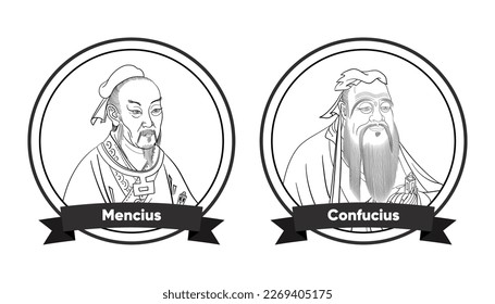 Chinese philosophers, Mencius and Confucius