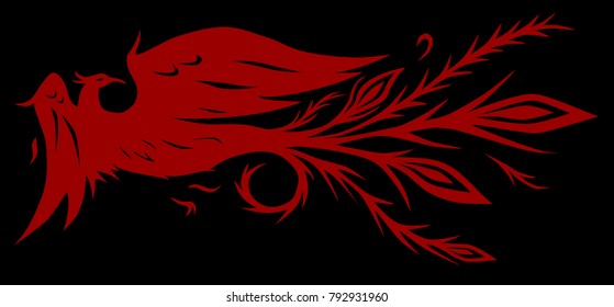 Chinese Phoenix Silhouette: Legendary creature of mythology and folklore as well as a powerful Feng Shui Symbol. Considered female and "yin".