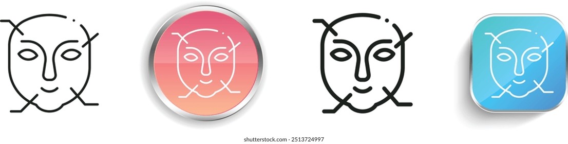 chinese physiognomy icon. Thin Linear, Regular and Button Style Design Isolated On White Background