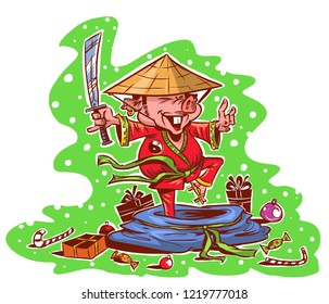 Chinese pig jumps out of the bag with gifts