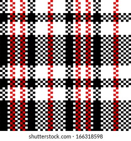 Chinese plastic plaid checker bag in black and white seamless pattern, vector