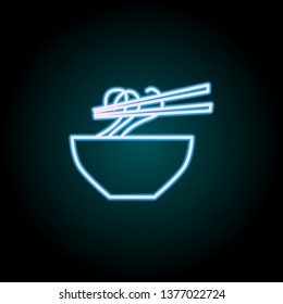 Chinese plate neon icon. Elements of Food set. Simple icon for websites, web design, mobile app, info graphics