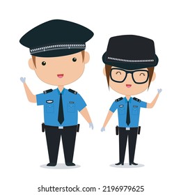 Chinese Police Officer Cartoon Vector Stock Vector (Royalty Free ...