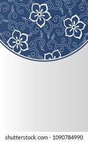 Chinese Porcelain Style Background, Template, Flowers 