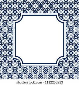 Chinese Porcelain Style Background, Template, Floral Pattern