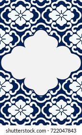 Chinese Porcelain Style Background, Template, Floral Pattern 