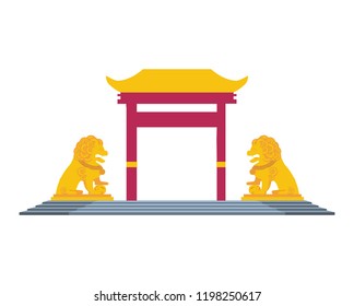 chinese portal isolated icon