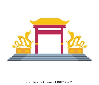 chinese portal isolated icon