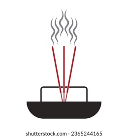 Chinese prayer incense vector icon illustration symbol design
