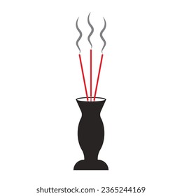 Chinese prayer incense vector icon illustration symbol design