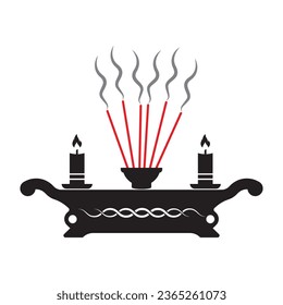 Diseño de símbolos de iconos vectoriales de incienso de oración chino