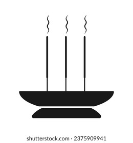 Chinese prayer incense vector icon illustration symbol design