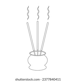 Chinese prayer incense vector icon illustration symbol design