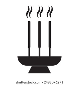 Chinesisches Gebet Weihrauch Vektorgrafik Ikone Illustration Symbol Design