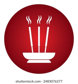 Chinese prayer incense vector icon illustration symbol design