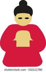 Chinese praying woman icon