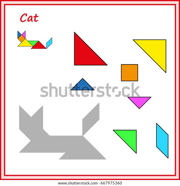 Chinese Puzzle Tangram Cut Glue Vector Stock Vector (Royalty Free ...