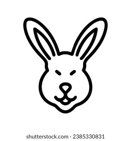 chinese rabbit face vector isolated