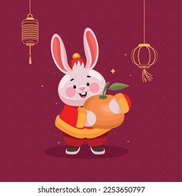Chinesisches Kaninchen mit orangefarbenem Charakter