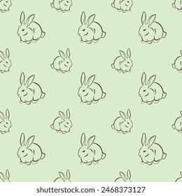 Chinese Rabbit Seamless Vector Pattern Design