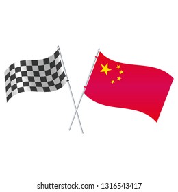 Chinese and racing flags