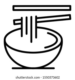 Chinese ramen icon. Outline chinese ramen vector icon for web design isolated on white background