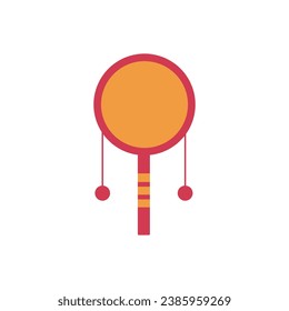 Chinese rattle drum on white background
