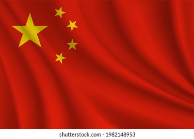 chinese realistic wavy flag vector