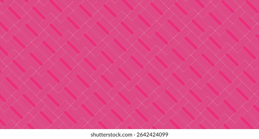 Chinese rectangle frame on pink pattern oriental background for greeting card. Illustration, paper cut out art style. Layers are isolated