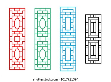 Chinese rectangle window frame in vector design