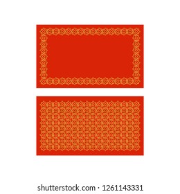 Chinese red banners. Traditional chinese pattern vector illustration