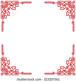 Chinese red border frame